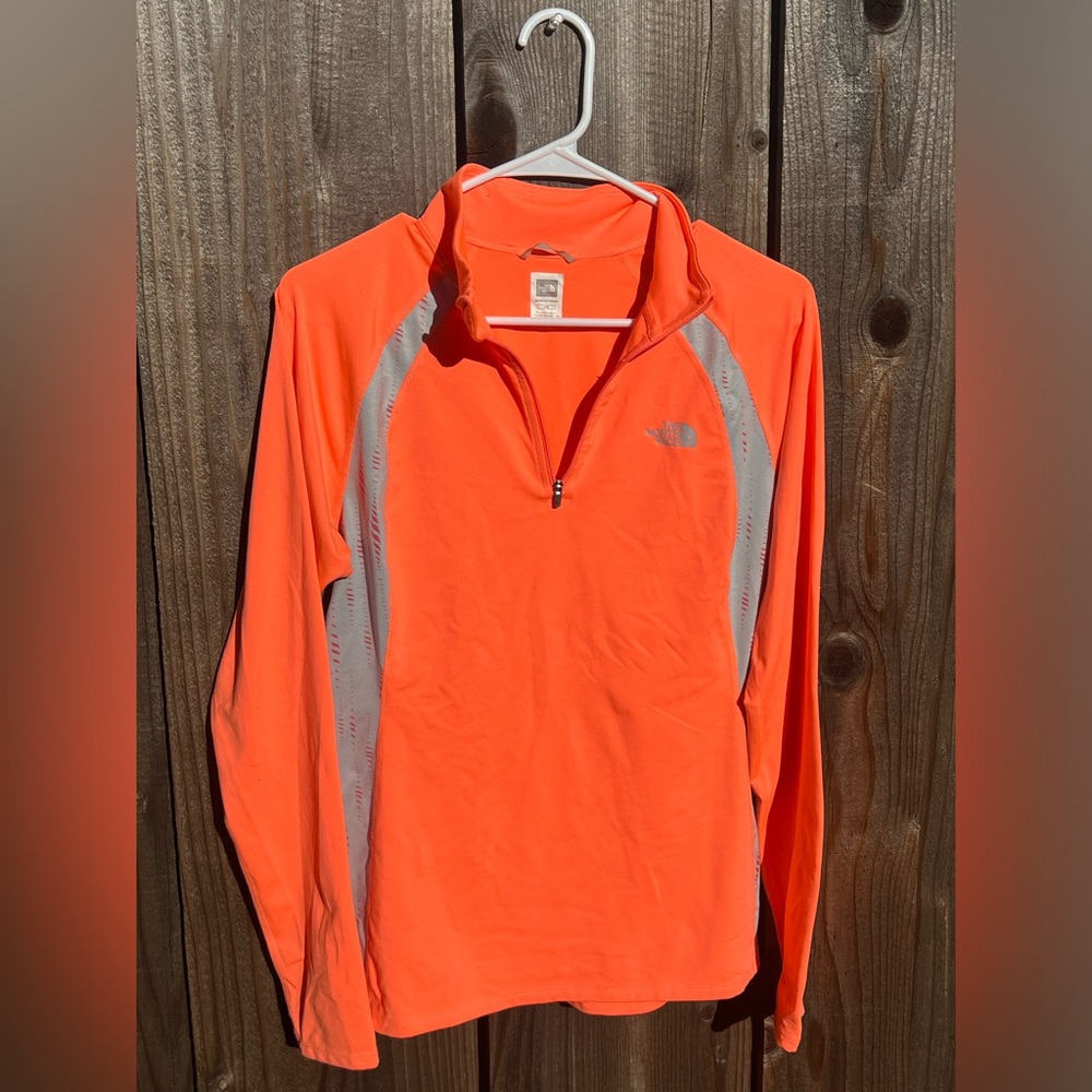 The North Face Orange and Gray Pullover